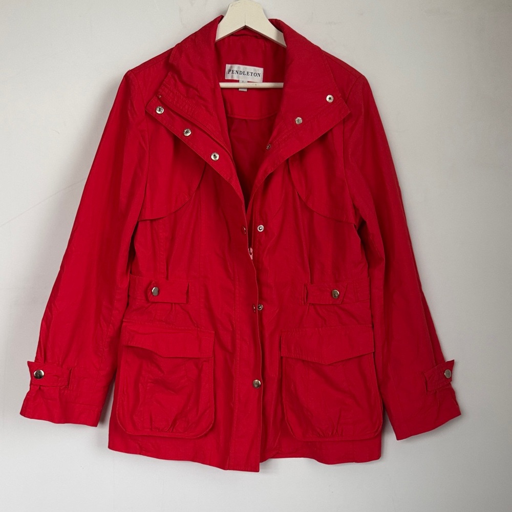 Pendleton Red Utility Anorak Spring Jacket Size L… - image 1